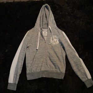 Grey and white love jacket